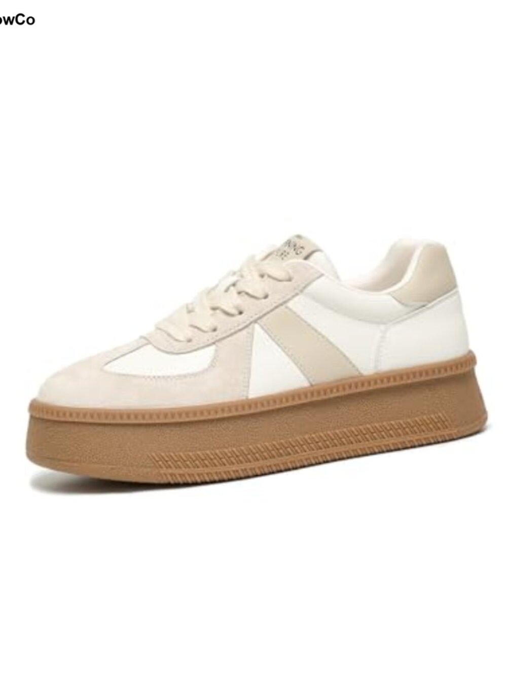 Womens Platform Retro Sneakers Pigskin Leather Lace Up Non-Slip Casual Tennis